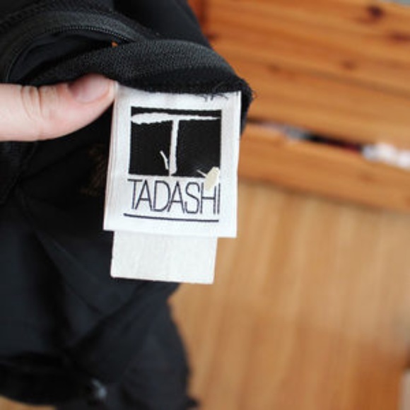 Vintage Tadashi Shoji Black Chiffon Panel Pant, Size 12 - Picture 4 of 9